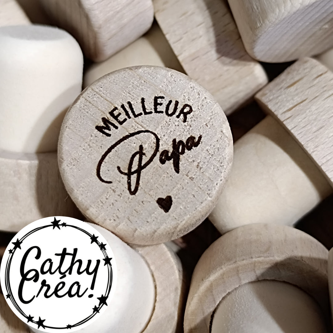 Meilleur Papa - Bouchon de vin gravé