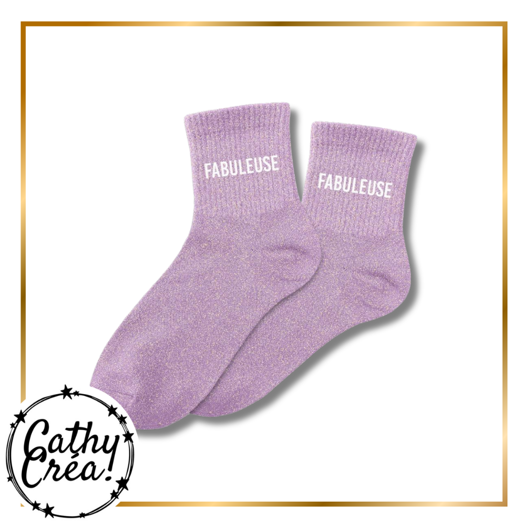Chaussettes paillettes – Modèle « FABULEUSE » – Taille 36/42