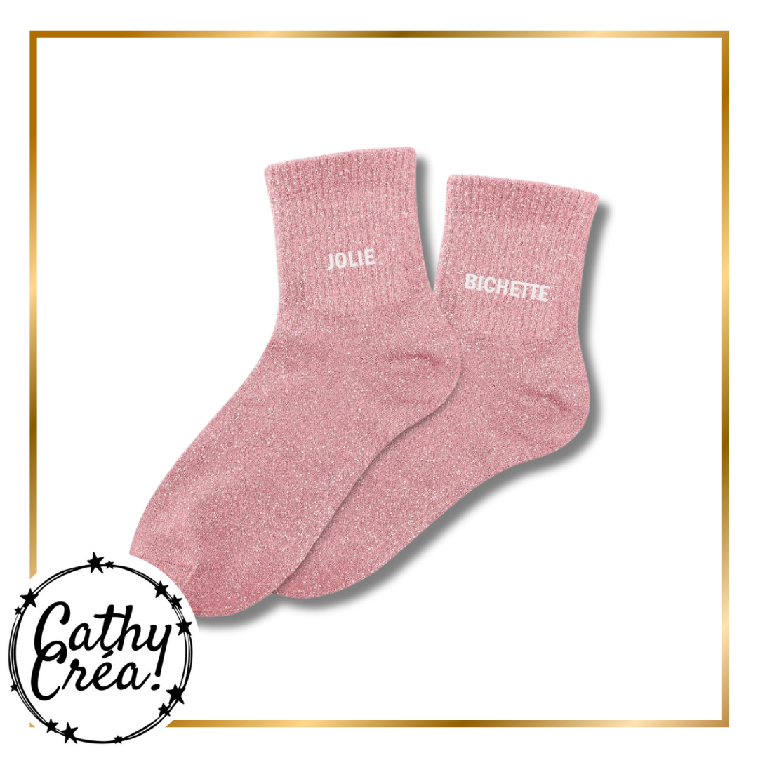 Chaussettes paillettes – Modèle « JOLIE BICHETTE » – Taille 36/42