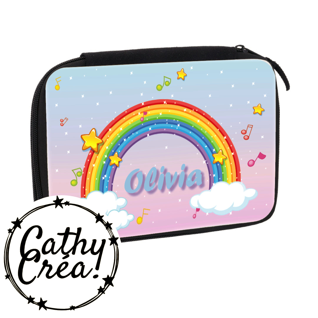 Arc-en-ciel 🌈 - Plumier avec fournitures scolaires