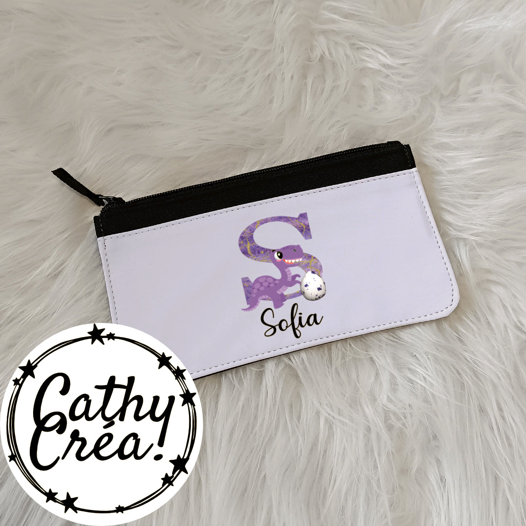 Initiale dino 🦕 - Plumier trousse