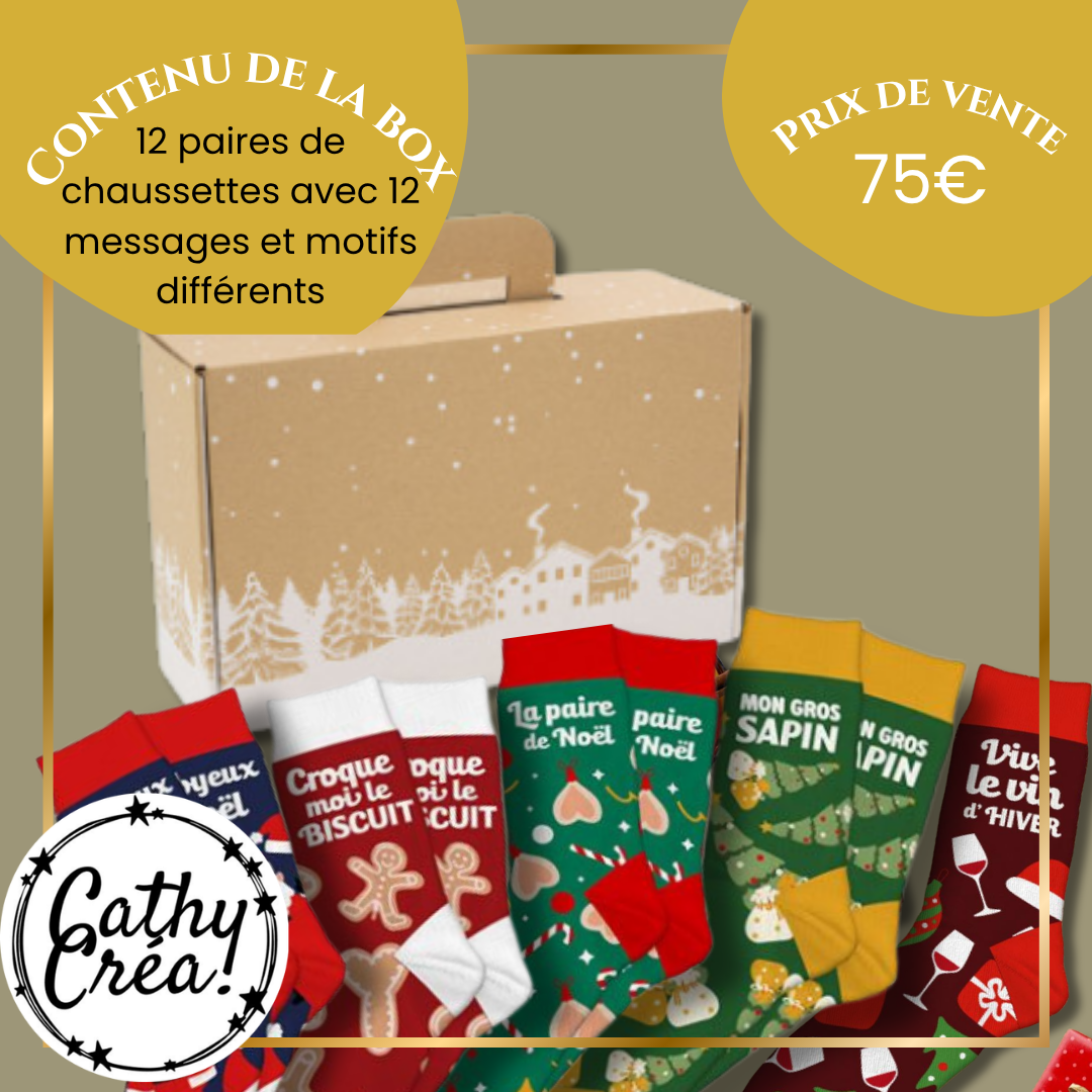 Valisette calendrier de l'Avent Hiver Enneigé fermée, cadeau de Noël original
