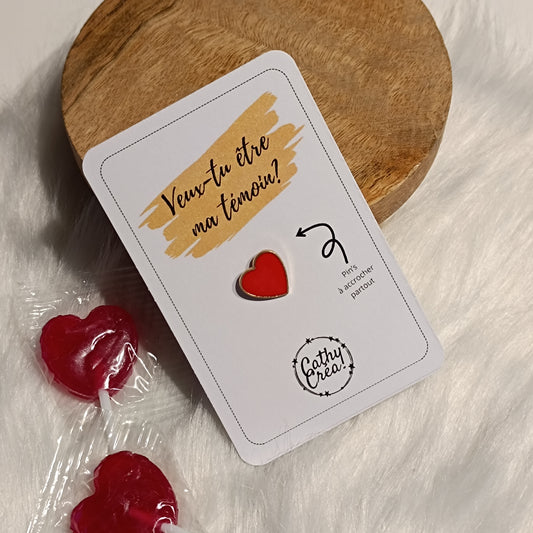 Pin's "Veux-tu être ma témoin? ❤️" - Carte personnalisée