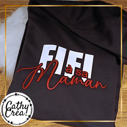Sweat à capuche "Fifille à sa maman" – Look complice - cathy Créa