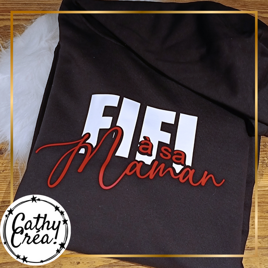Sweat à capuche "Fifille à sa maman" – Look complice - cathy Créa