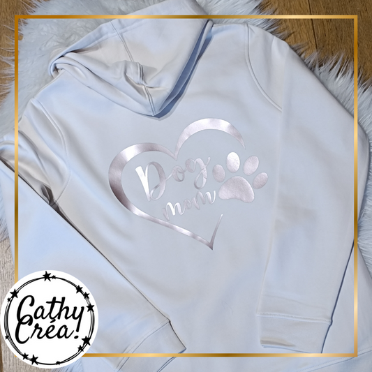 Sweat à capuche - Dog MOM - cathy créa