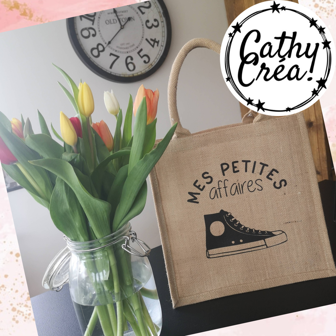 Mes petites affaires - sac de jute personnalisé