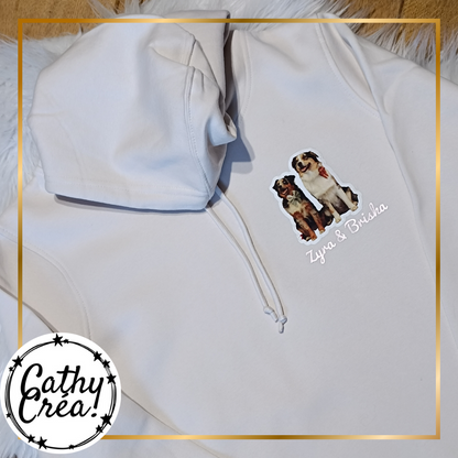 Sweat à capuche personnalisé avec portraits d’animaux