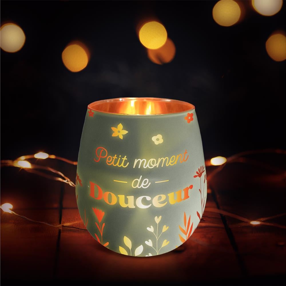 🌟Photophore “Petit Moment de Douceur” – Avec Bougie Incluse