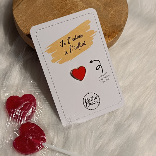 Pin's "Je t'aime à l'infini ❤️" - Carte personnalisée