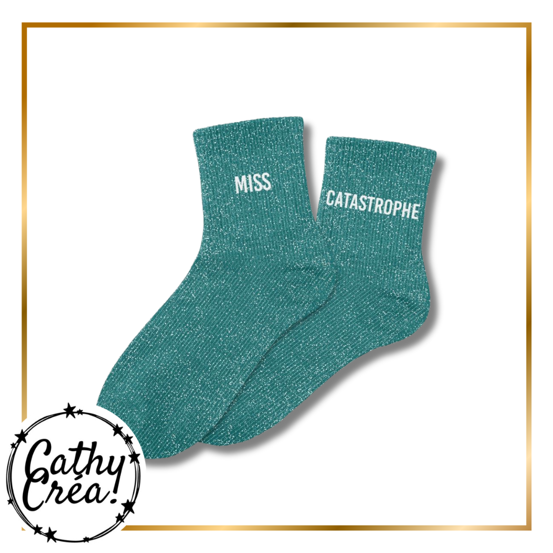 Chaussettes paillettes – Modèle « MISS CATASTROPHE » – Taille 36/42