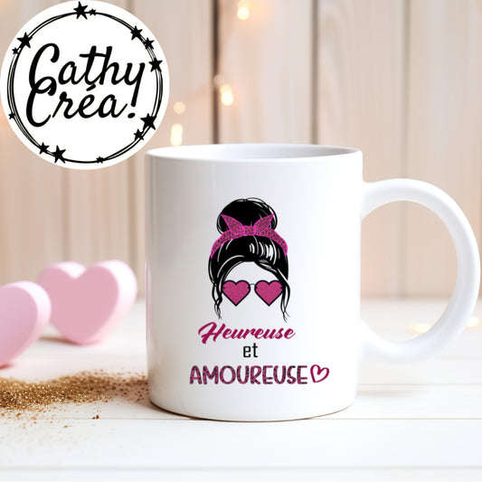 Heureuse et amoureuse - Mug