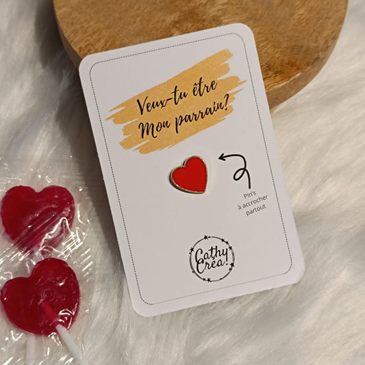 Pin's "Veux-tu être mon témoin? ❤️" - Carte personnalisée