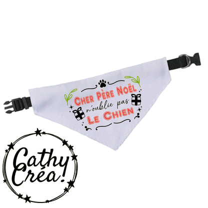 Cher Père Noël n'oublie pas le chien ou le chat - bandana