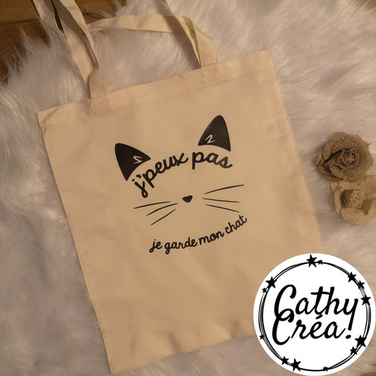 J'peux pas, je garde mon chat - Tote bag