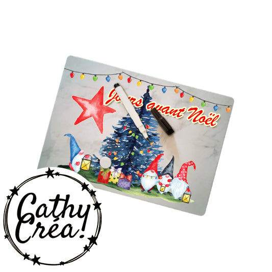 Décompte avant Noël - Tableau magnétique effaçable