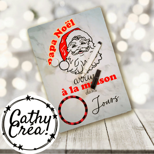 Décompte avant l'arrivée de papa Noël - Tableau magnétique effaçable