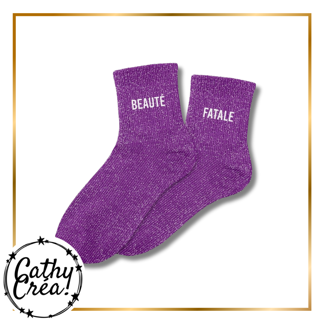Chaussettes paillettes – Modèle « BEAUTÉ FATALE » – Taille 36/42