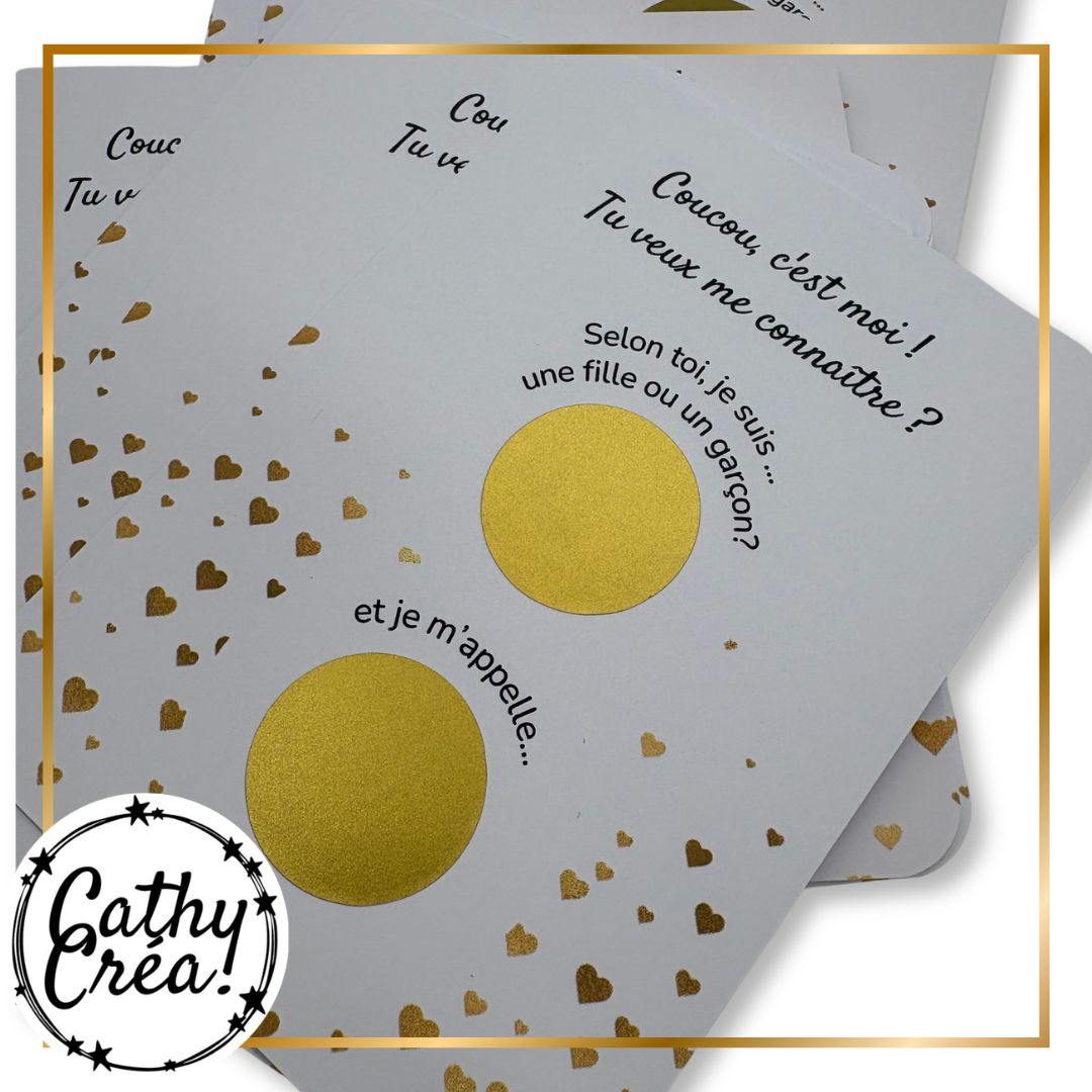 Démonstration du grattage de la carte annonce naissance