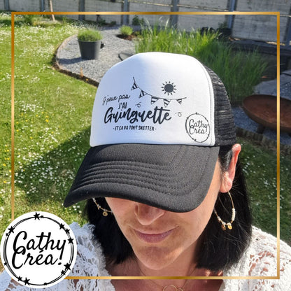 Casquette trucker personnalisée Guinguette portée – DTF Cathy Créa Belgique