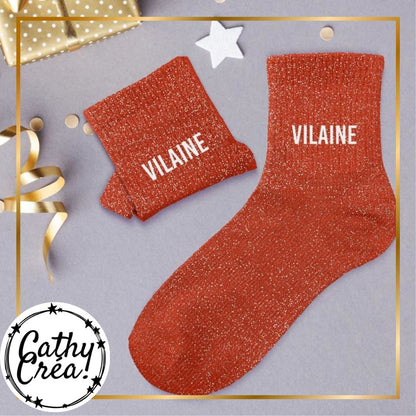 Chaussettes paillettes VILAINE en décoration cadeau – idée cadeau humour femme Belgique