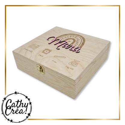 coffret de naissance en bois cathy créa