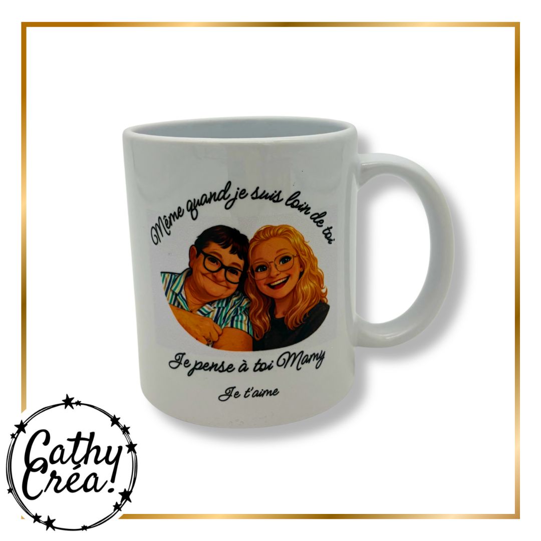 Mug premium classique cartoon personnalisé – cadeau original cathycrea.be
