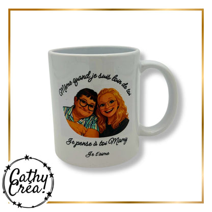 Mug premium classique cartoon personnalisé – cadeau original cathycrea.be