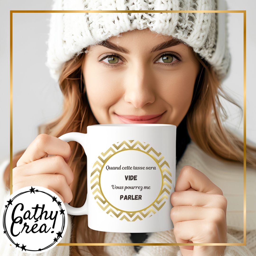 Détail impression sublimation mug personnalisé – couleurs vives durables Cathy Créa