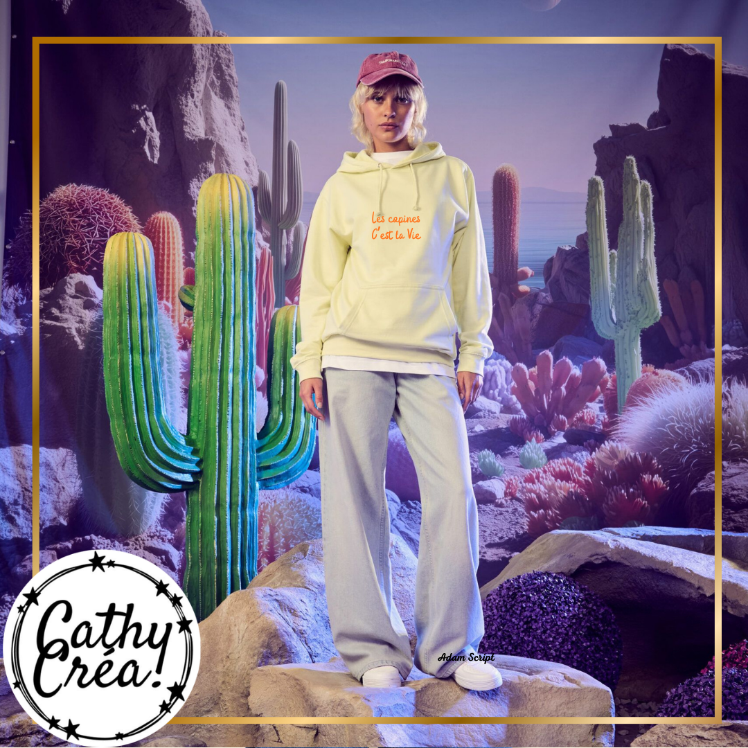 Sweat à capuche personnalisé adulte style moderne – commande sur mesure Cathy Créa