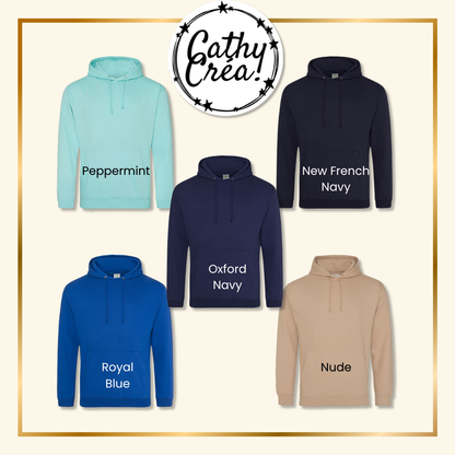 Nuancier couleurs sweat personnalisé – peppermint navy nude – Cathy Créa Belgique