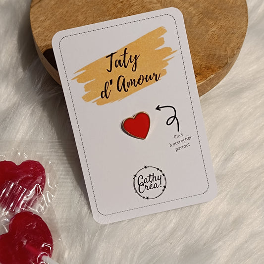 Pin's "Taty d'Amour ❤️" - Carte personnalisée