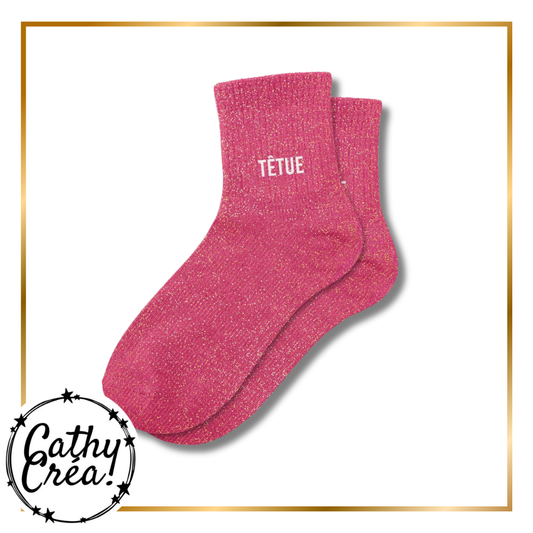 Chaussettes paillettes – Modèle « TÊTUE » – Taille 36/42