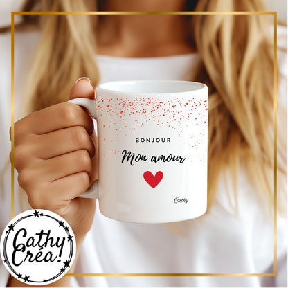 Mug classique personnalisé avec prénom par sublimation – Cathy Créa Belgique